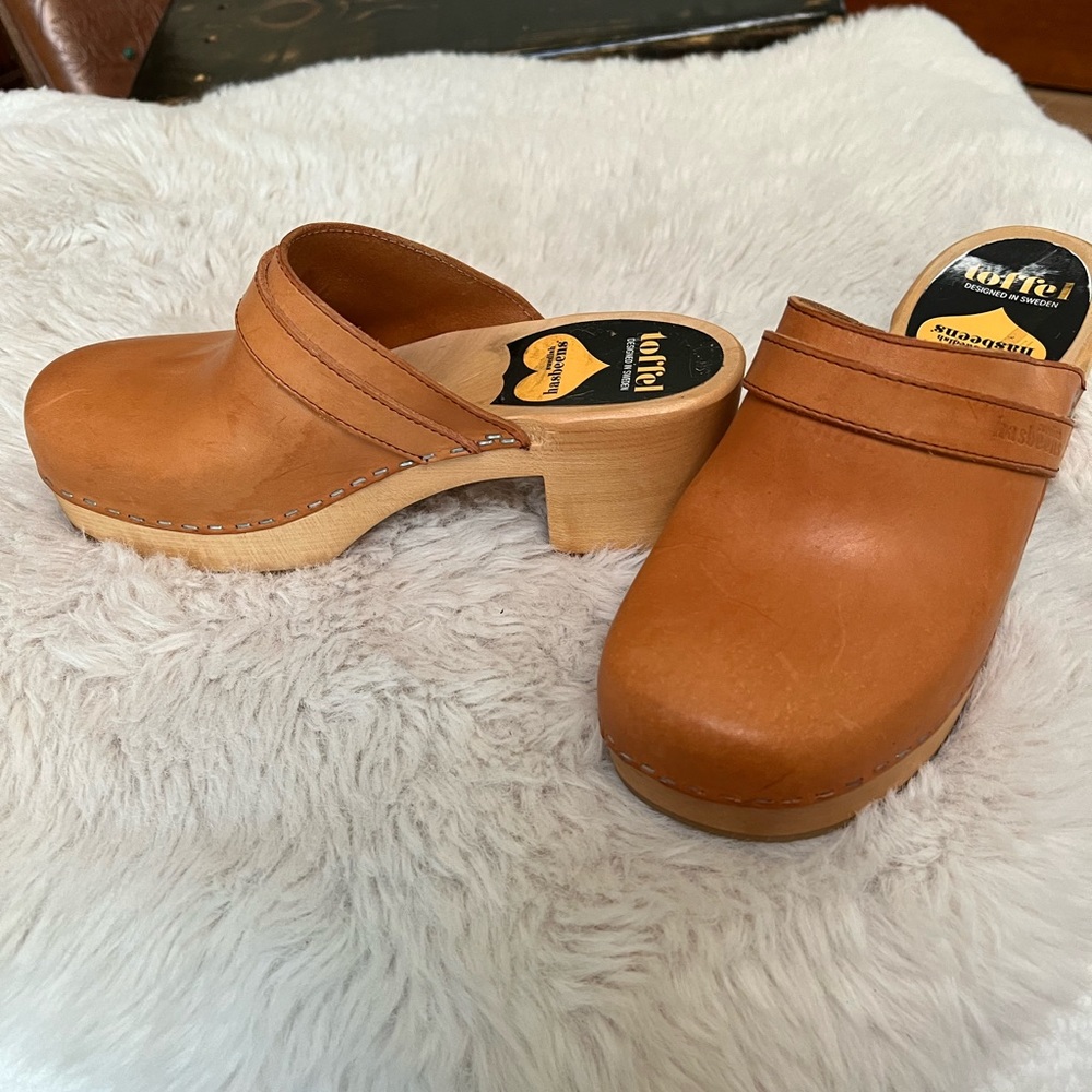 Clogs Wild! Hasbeens Swedish Clogs 37. Like New. From Free People. Past Season